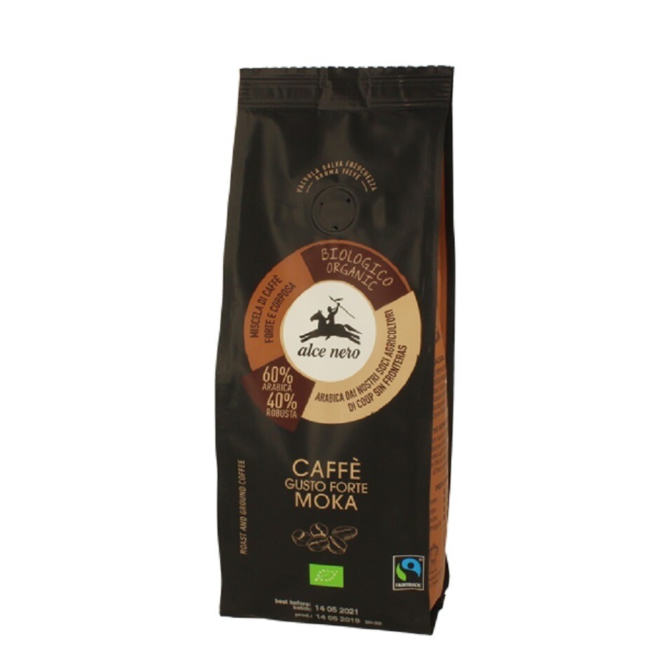 Кофе натуральный жареный молотый МОКА (смесь 60% Арабика и 40% Робуста) БИО,  Alce Nero, 250 г
