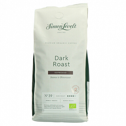 Кофе натуральный жареный в зернах сильной обжарки ESPRESSO (90% Арабика и 10% Робуста ),  Simon Levelt 500 г.