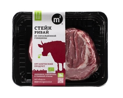 Стейк Рибай из охлажденной говядины, Ферма М2, 400 г