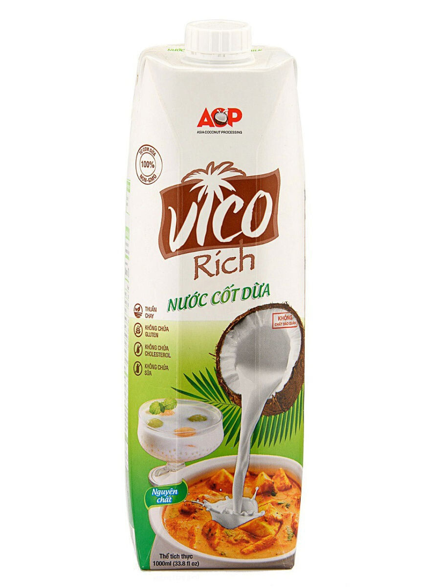 Кокосовое молоко 17-19%, Vico, 1 л