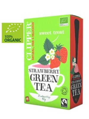 Чай зеленый органический с земляникой, Clipper, 20 пакетиков