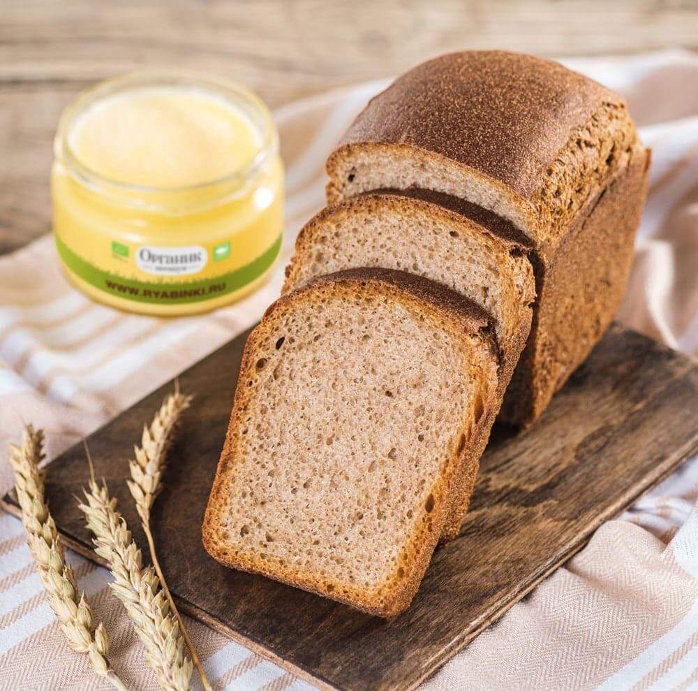 Хлеб пшеничный бездрожжевой из обойной муки ОРГАНИК, Эко-ферма "Рябинки", 330 г
