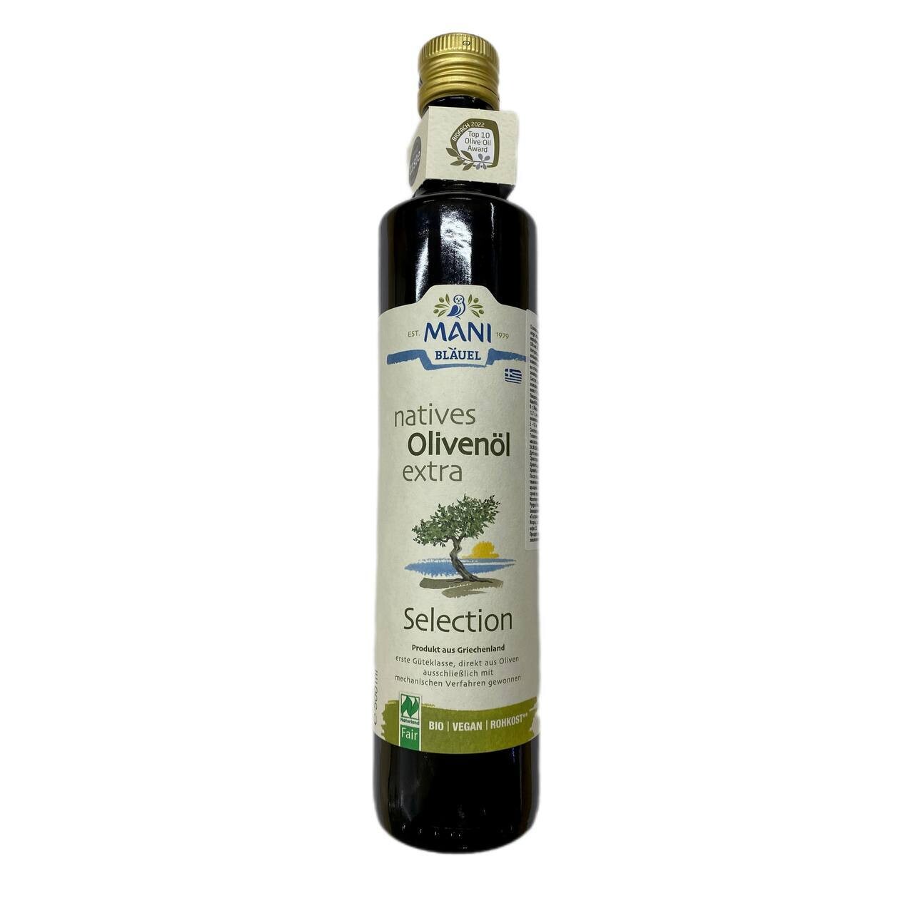 Оливковое масло Extra Virgin, BIO, Selection, MANI, бутылка 0,5 л