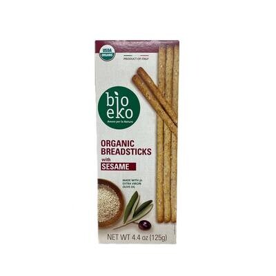 Хлебные палочки-гриссини цельнозерновые с кунжутом, Bio Eko, 125 г