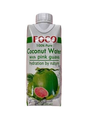 Кокосовая вода с розовой гуавой, без сахара, FOCO, 330 мл