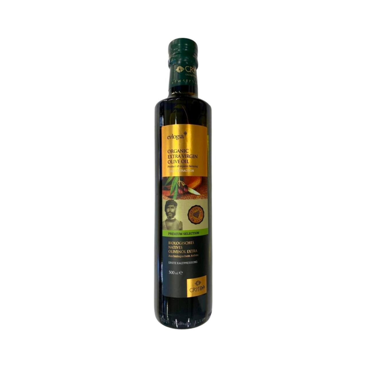 Оливковое масло нерафинированное Extra Virgin, BIO, Critida Evlogia (Греция), 500 мл