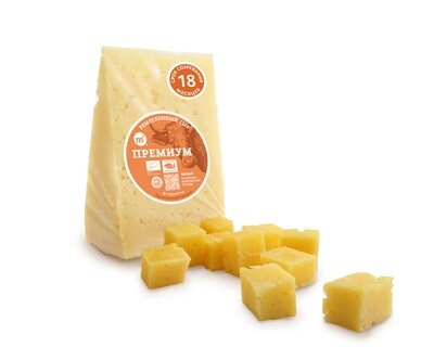 Сыр Премиум (срок выдержки – 18 месяцев) из коровьего молока 50%, Ферма М2, 250 г