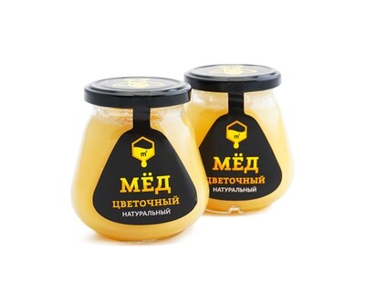 Мёд цветочный натуральный, Ферма М2, 330 г