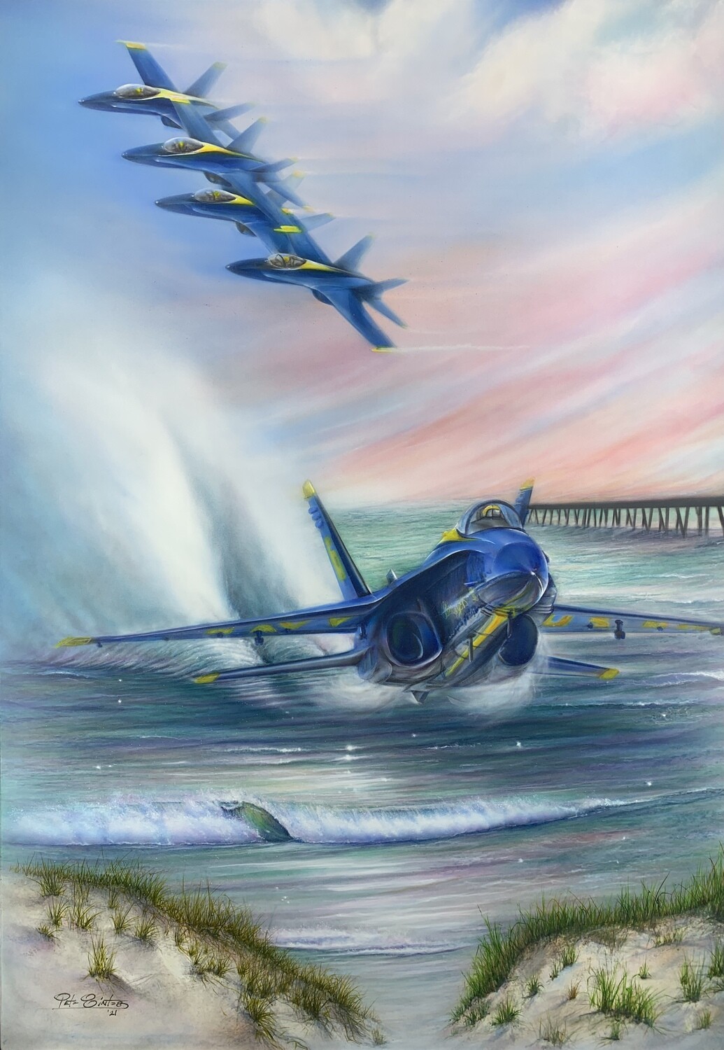 Blue Angel #6 Low Pass Over Pensacola Beach - Paper