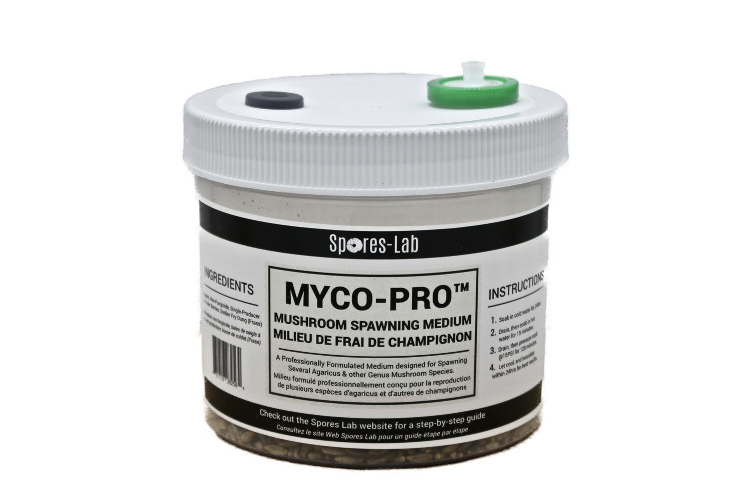 MYCOPRO™ Spawn Jar (w/ grain) Spores Lab Canada