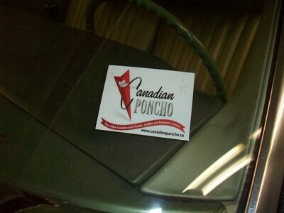 Canadian Poncho Cling Style Window Decal