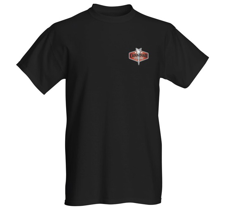 Canadian Poncho Small Logo Front, Large logo Back T-shirt