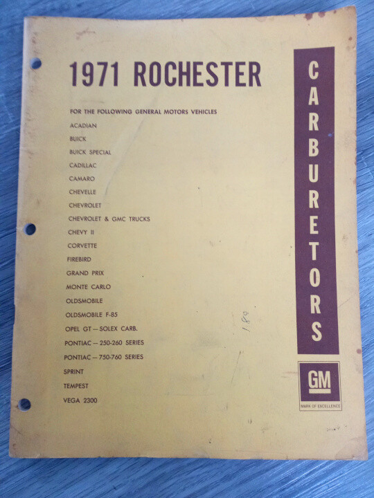 1971 Rochester Carburetors Parts Manual
