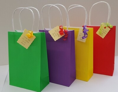 Bright  Unisex Party Bags With Handles 
Prefilled With Paper Cake Bag