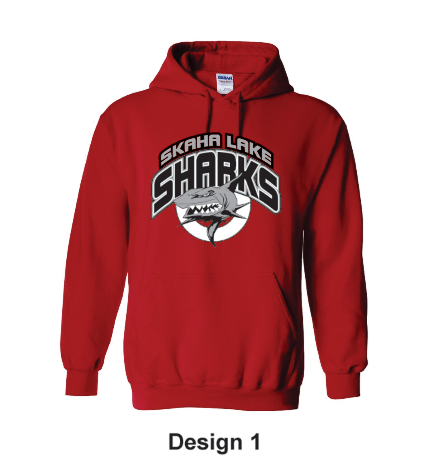 Printed Cotton Pull Over Hoodie, Colour: Red, Print Design: Design #1 Printed