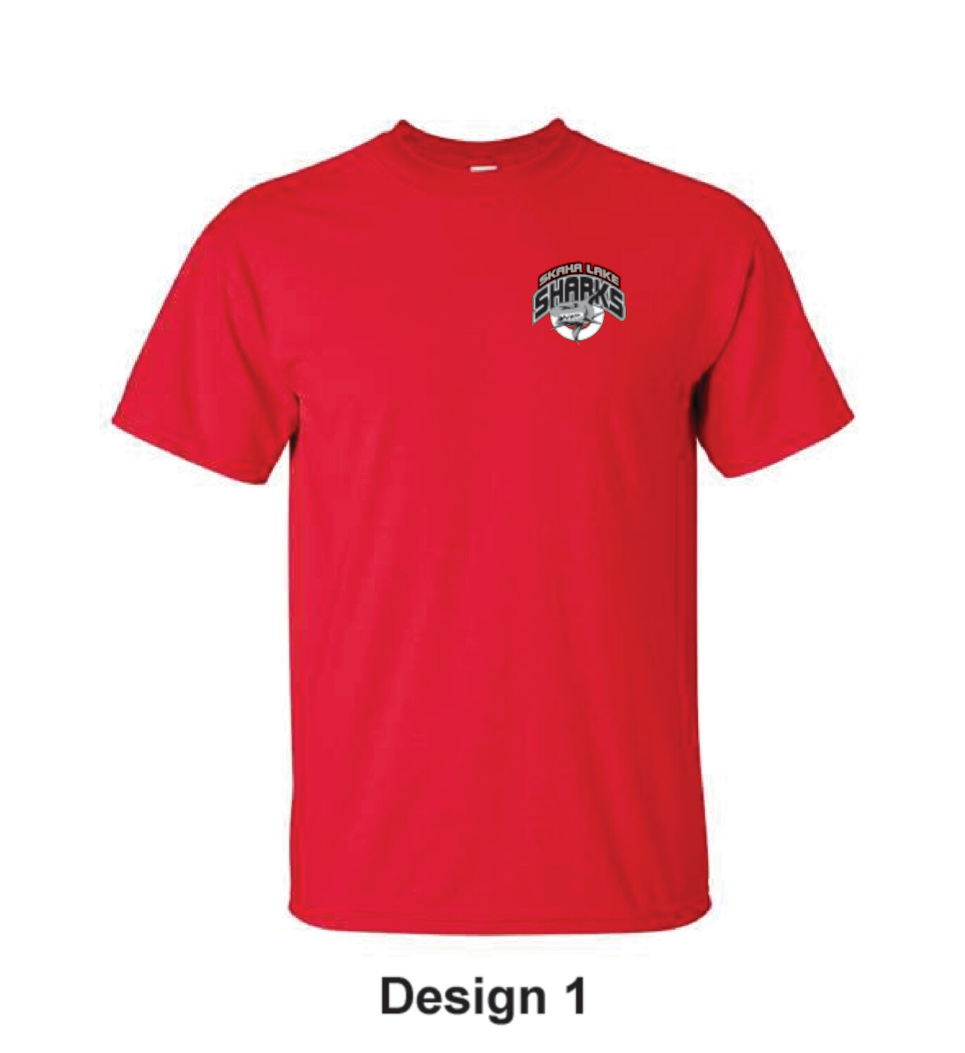 Embroidered Cotton T-Shirt, Colour: Red, Embroidered Design: Design #1 Embroidered