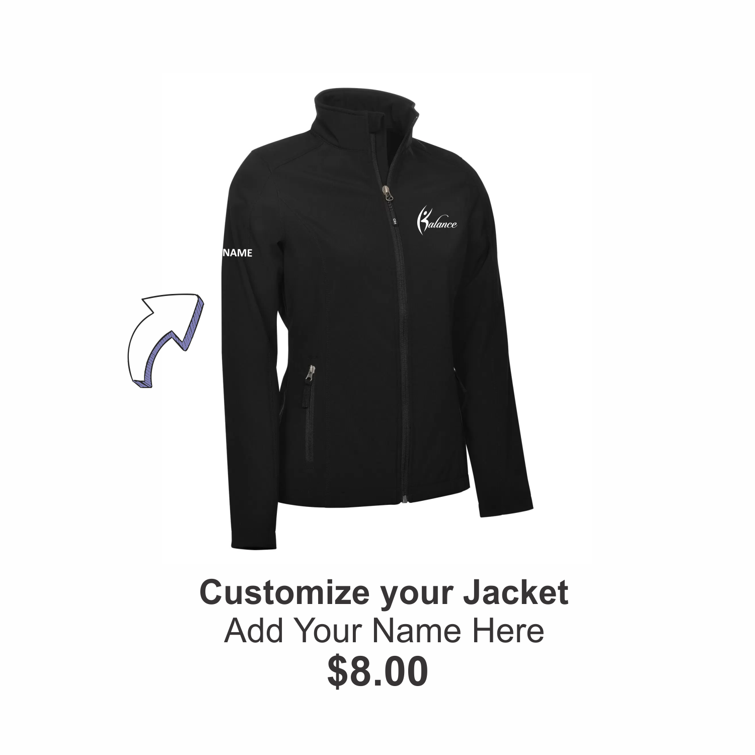 Ladies Softshell Jacket, Add Name?: Yes