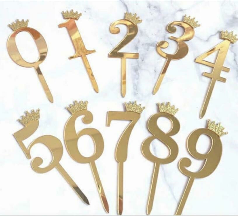 Number Cupcake Topper with crown