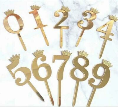 Number Cupcake Topper with crown