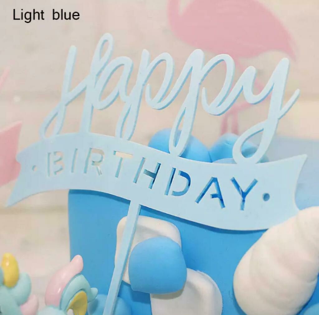 Coloured Happy Birthday Cake Toppers