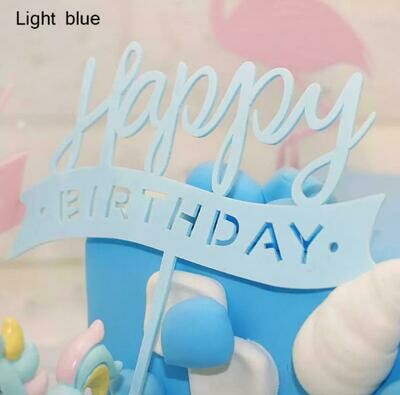 Coloured Happy Birthday Cake Toppers