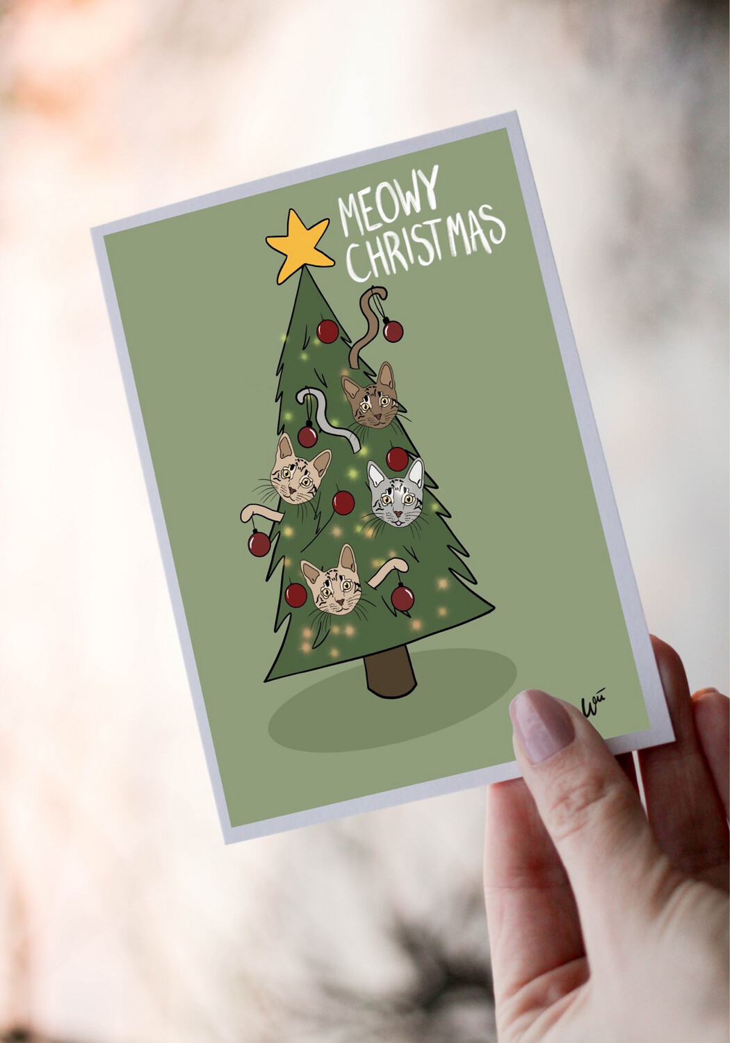 Meowy Christmas Julekort