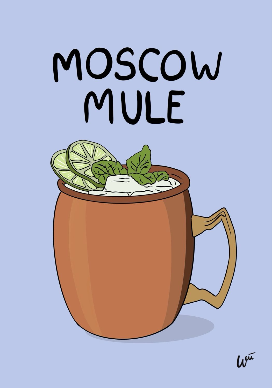 Moscow Mule - Blå Bakgrunn A3