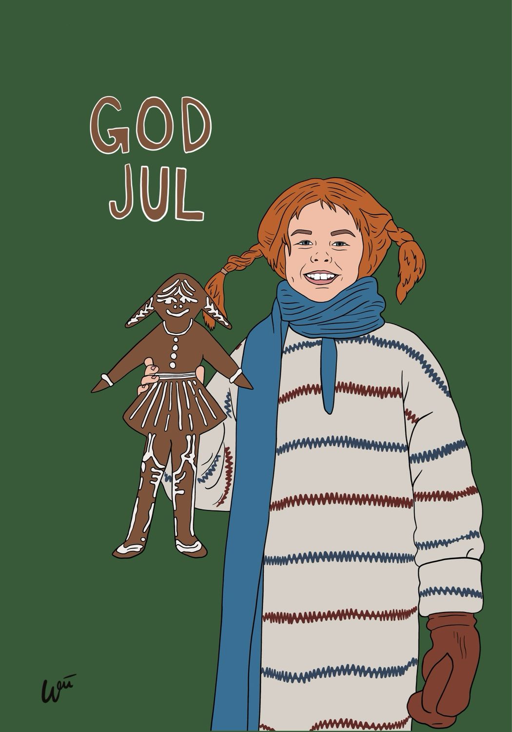 Pippi - Julekort