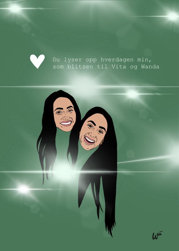 Vita&amp;Wanda Valentineskort