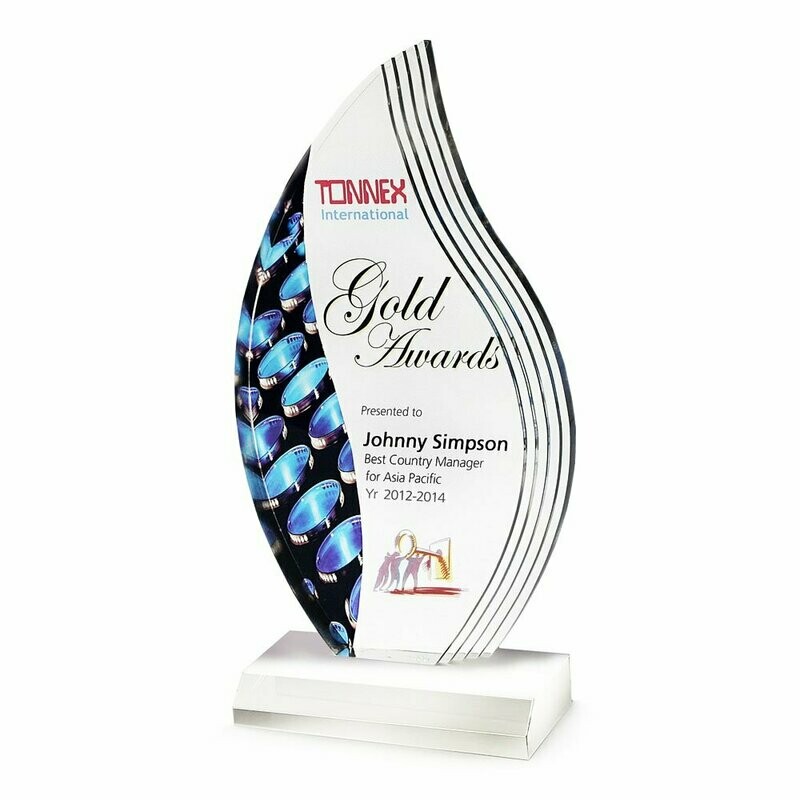 Stepped Flame Acrylic Award