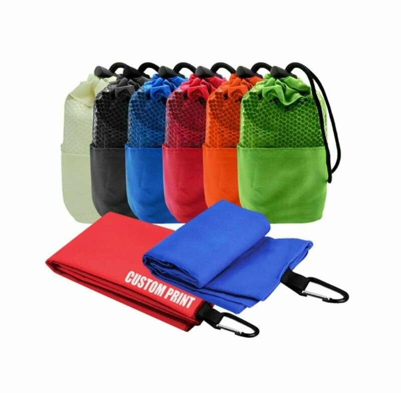 Suede Sports Towel with Carabiner Hook