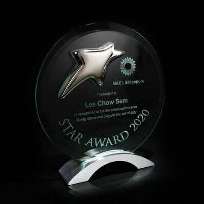 Sparkle Bevel Round Glass Award