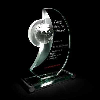 Crescent with Globe Glass Award