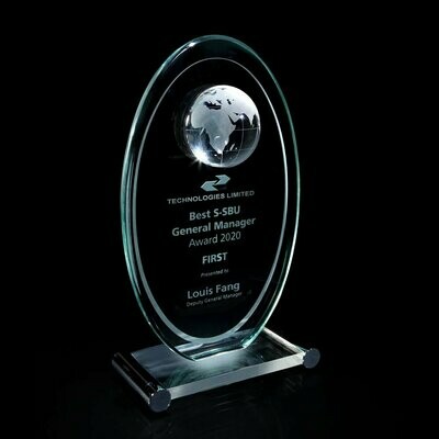 Oval Glass with Globe Award
