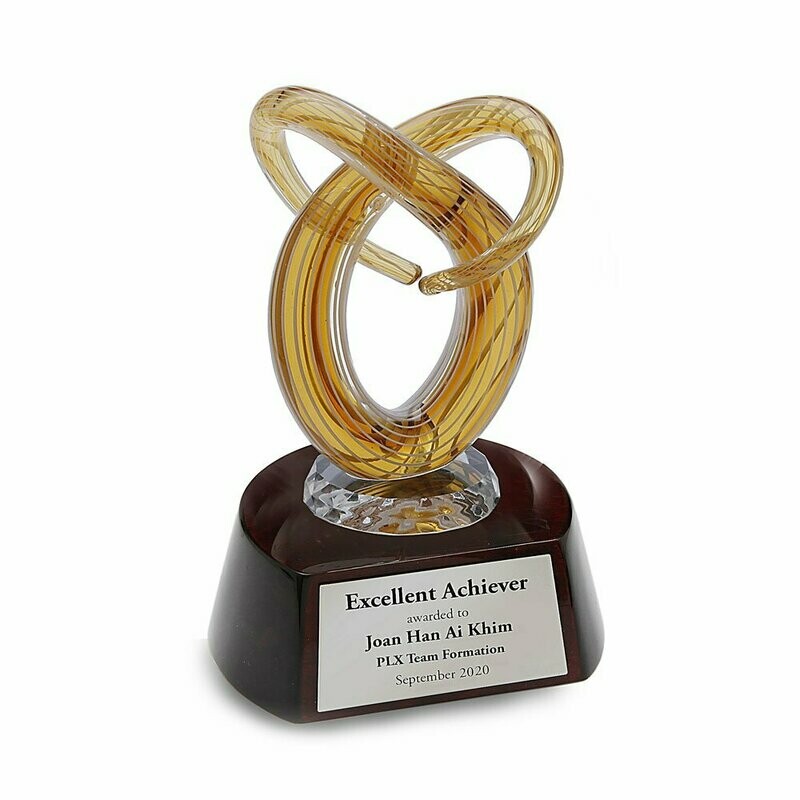 Opulent Amber Colored Glass Award