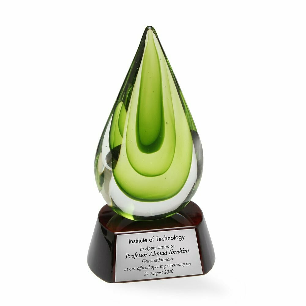 Green Voli Colored Glass Award