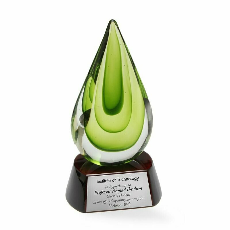 Green Voli Colored Glass Award