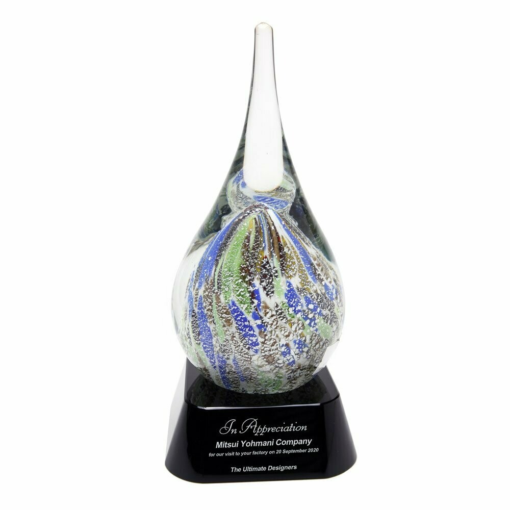 Silver Ripple Colored Glass Award