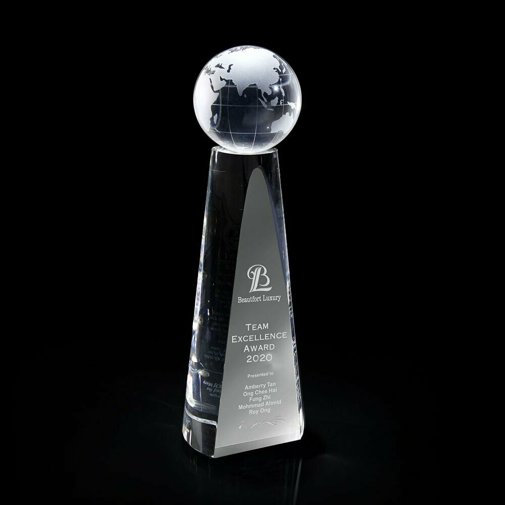 Cone with Globe Crystal Award