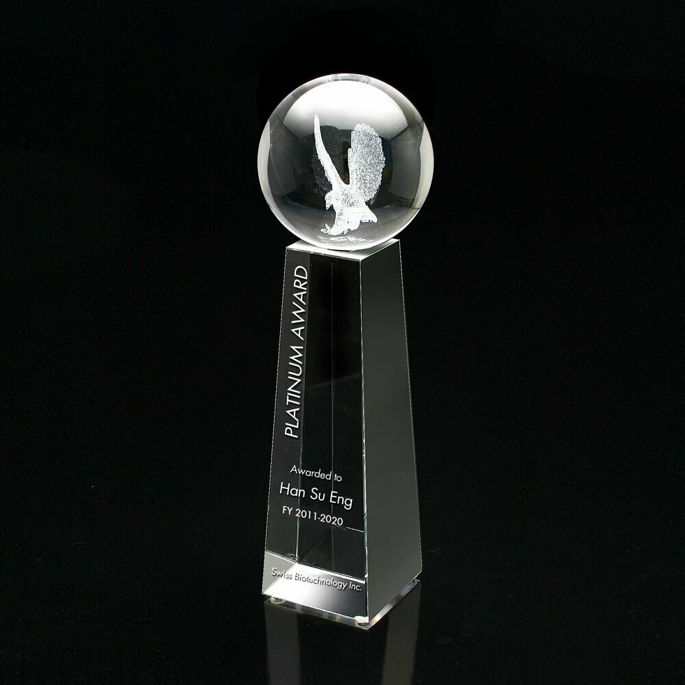 3D Laser Eagle Block Crystal Award