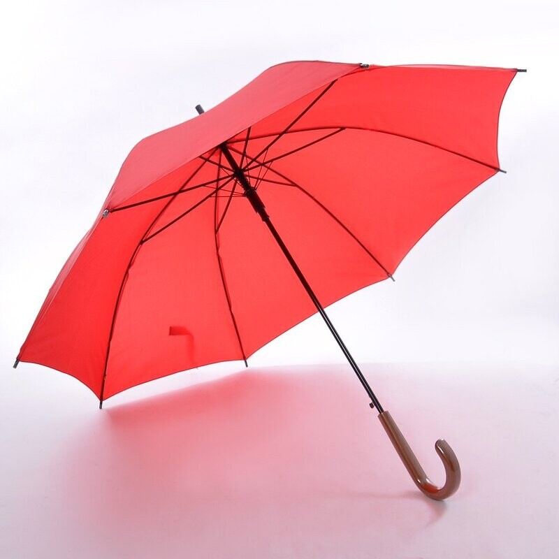 24" Long Umbrella with Pseudo Wood J-Handle (no UV)