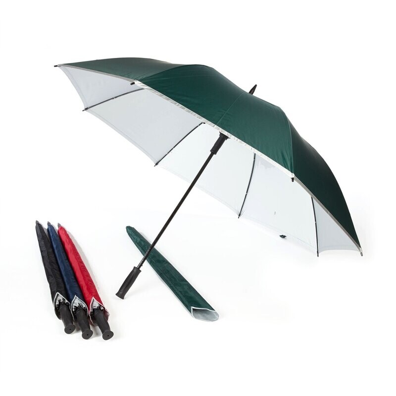 30" Windproof Golf Umbrella with Silver Color Trim and Reverse UV