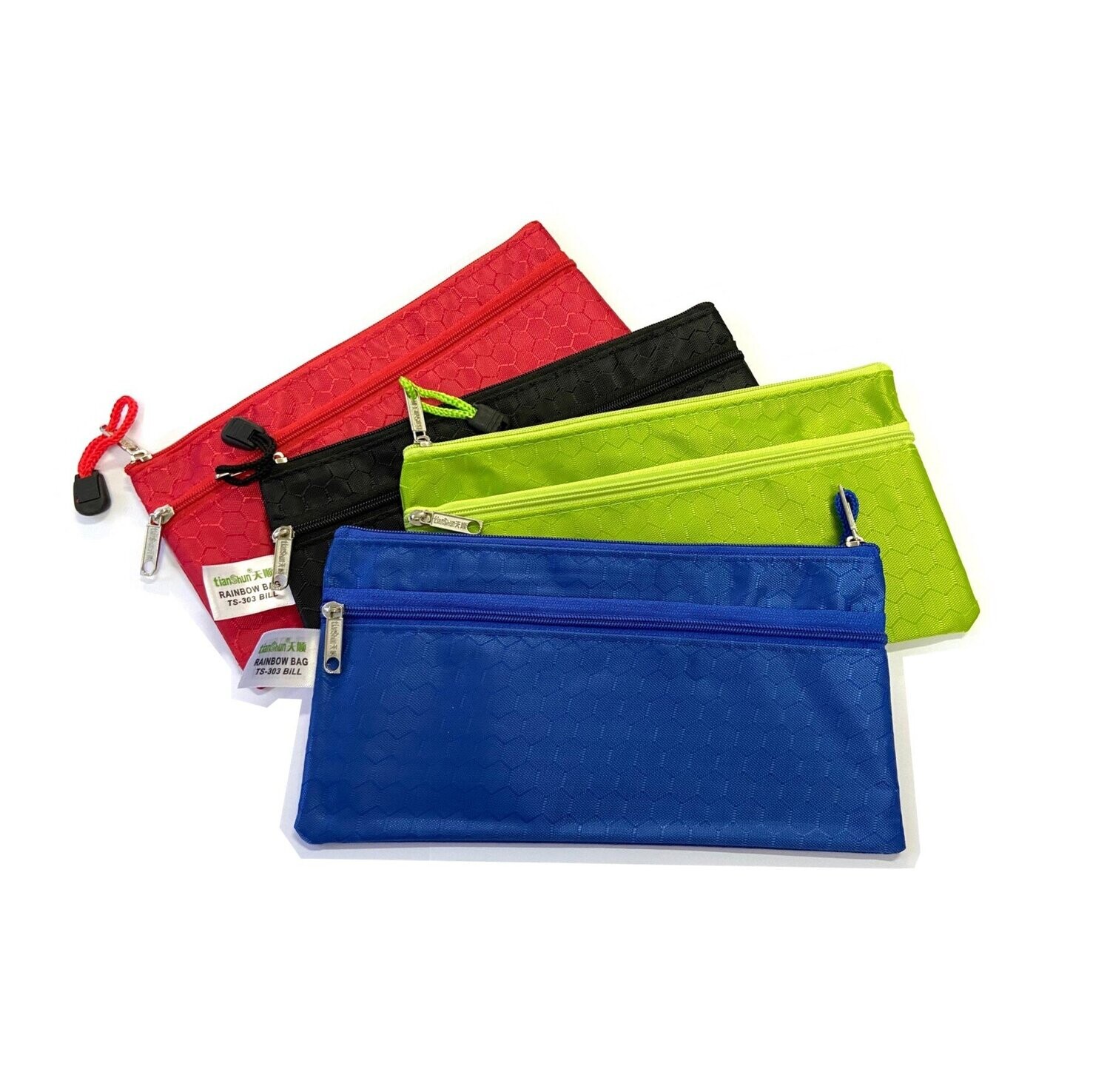 A5 Size Double Zip Canvas Mesh Utility Pouch