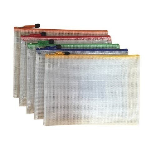 Mesh Design A4 Size PVC Utility Zipper Pouch