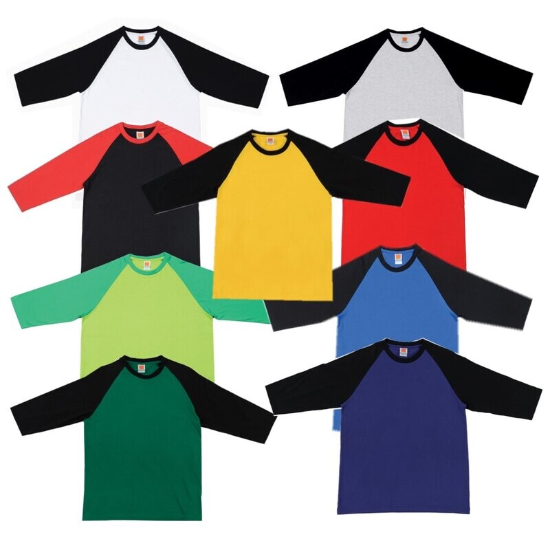 Comfy Cotton 3-Quarter Sleeve Raglan Design Roundneck T-Shirt
