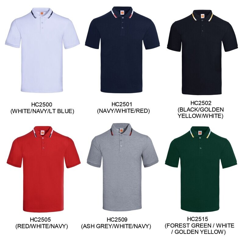 Honeycombed Poloshirt with Contrasting Color Collar Tipping