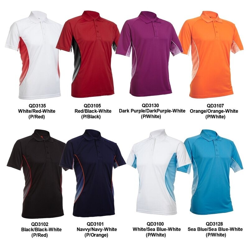 Quick Dry Microfibre Poloshirt with Gradient Sides