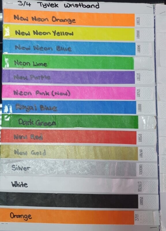 3/4" Tyvek Wrist Band