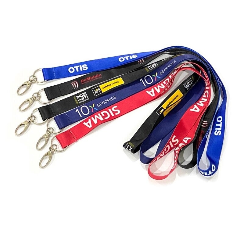 Polyester Lanyard with Metal O-Ring and Swivel Lobster Hook