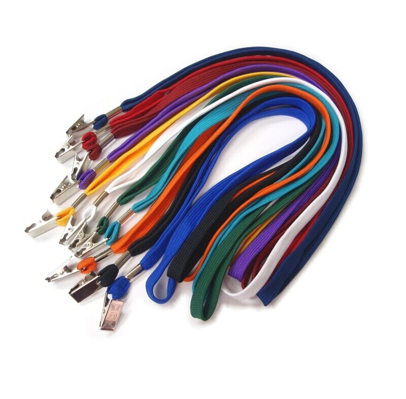 Polyester Lanyard (10mm Width) with Metal Crim and Crocodile Clip